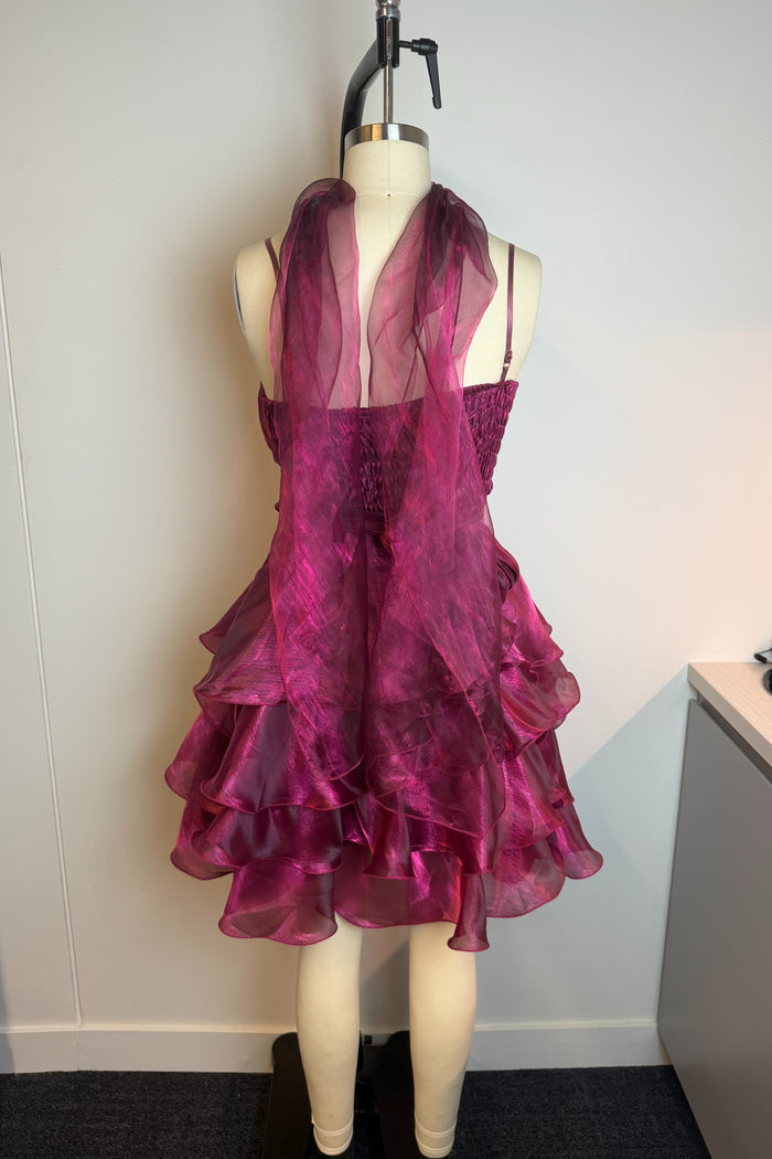 J & X Vintage Crimson Cocktail Dress with Sash image 2