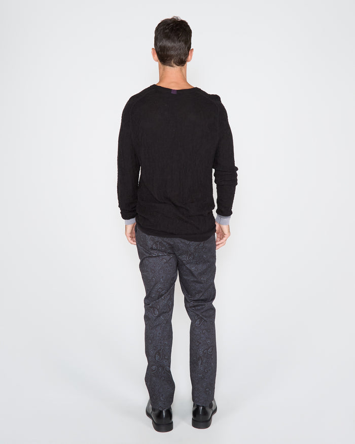 JACK MONTGAT PAISLEY PANT - BLACK