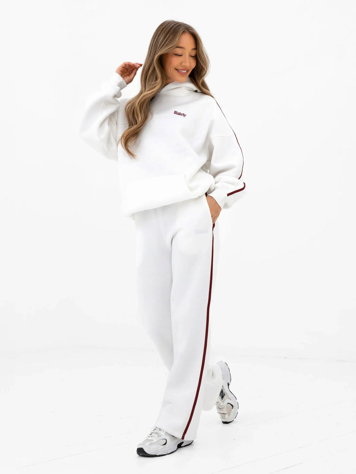 Jada Wide Leg Sweatpants - Flat White