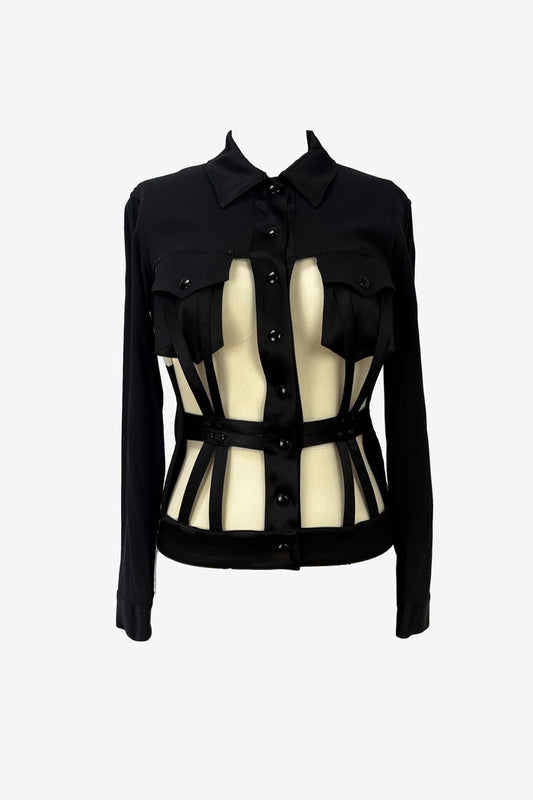 Jean Paul Gaultier 1989 Cut Out Cage Shirt