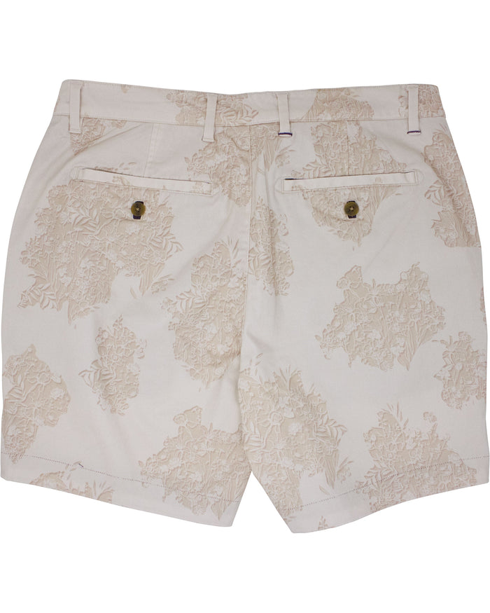 JOHN CUTOUT OXFORD FLAT FRONT SHORT - PUMICE