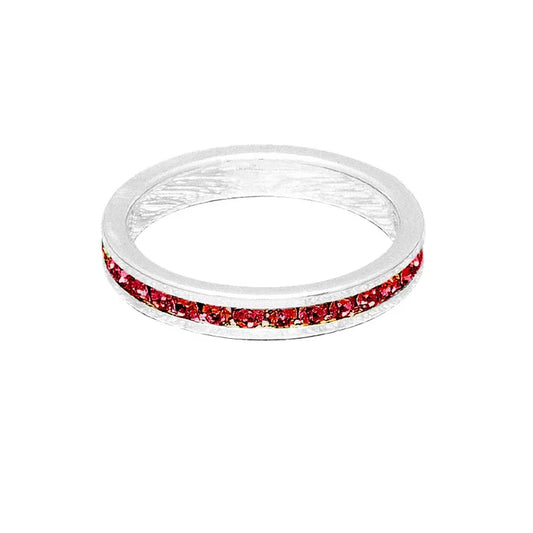 July (Ruby) White Gold Ring | Size 5