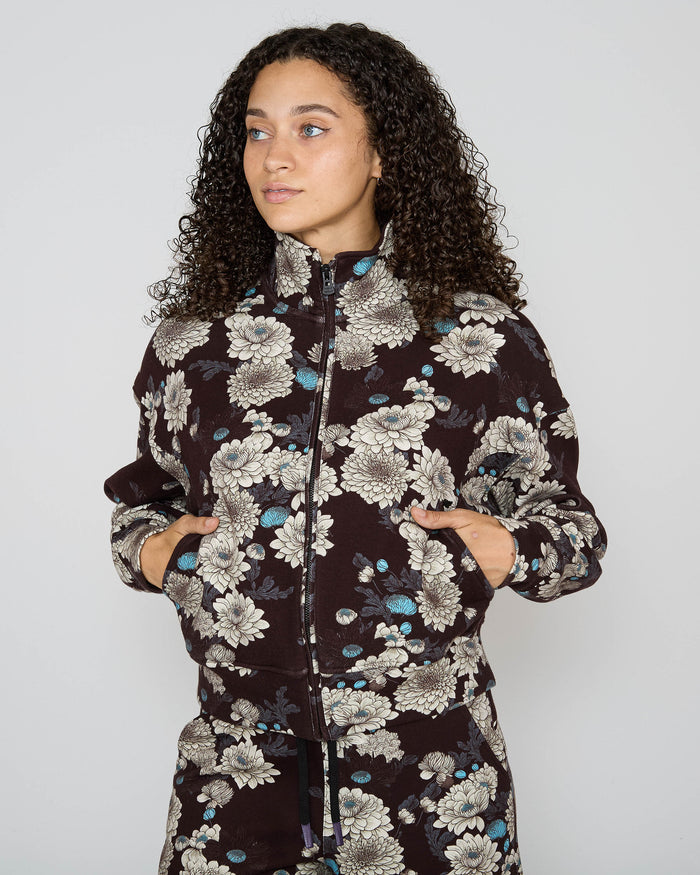 JUNE SERIOUS FLORAL BLACK JACKET - BLACK