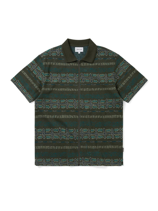 Jungle Jacquard Zip Up Top