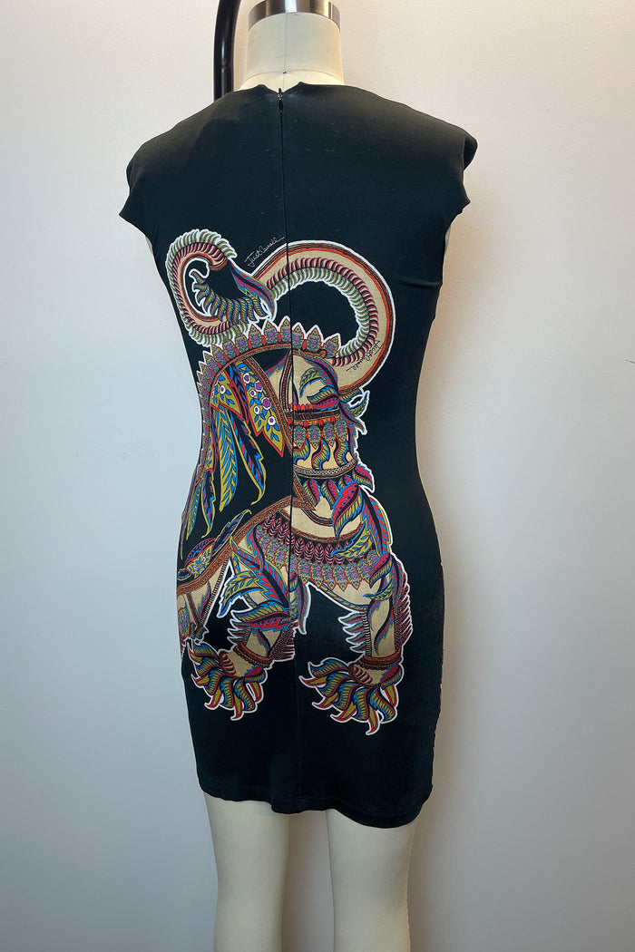 Just Cavalli Cap Sleeve Dragon Print Mini Dress image 1