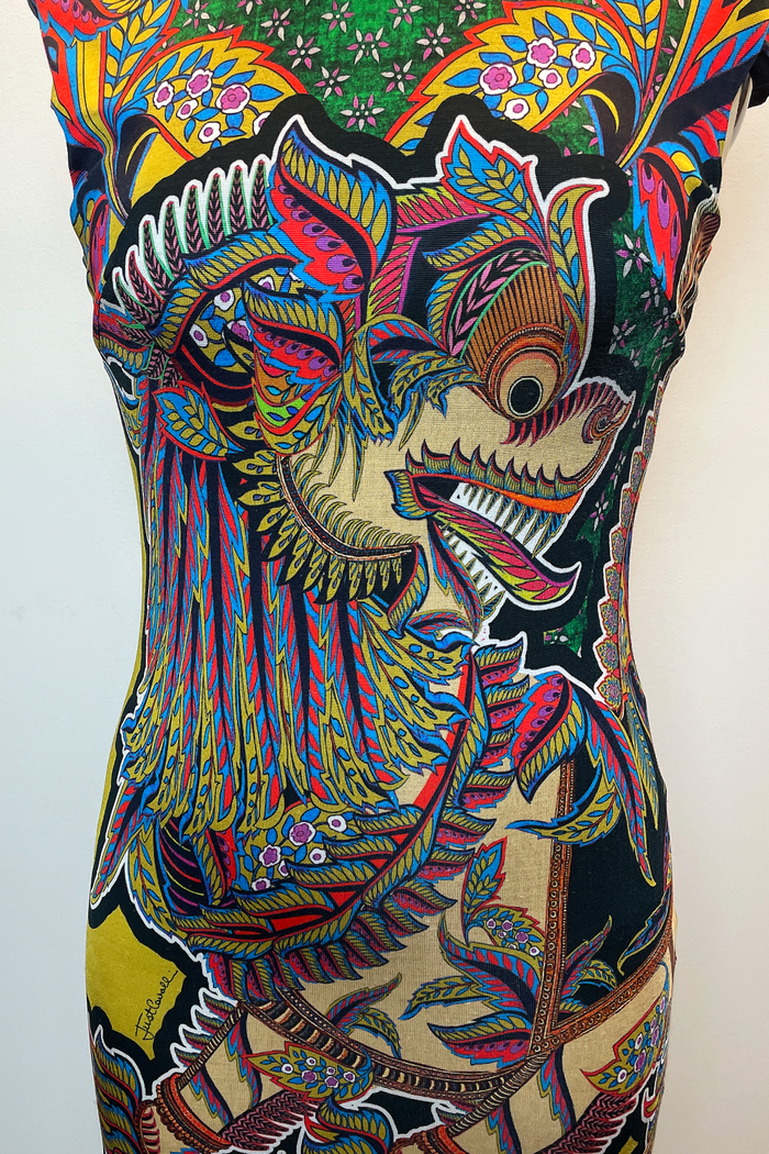 Just Cavalli Cap Sleeve Dragon Print Mini Dress image 3