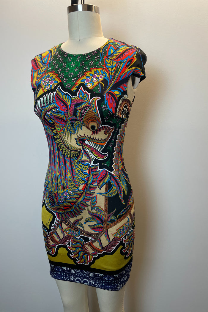 Just Cavalli Cap Sleeve Dragon Print Mini Dress image 4