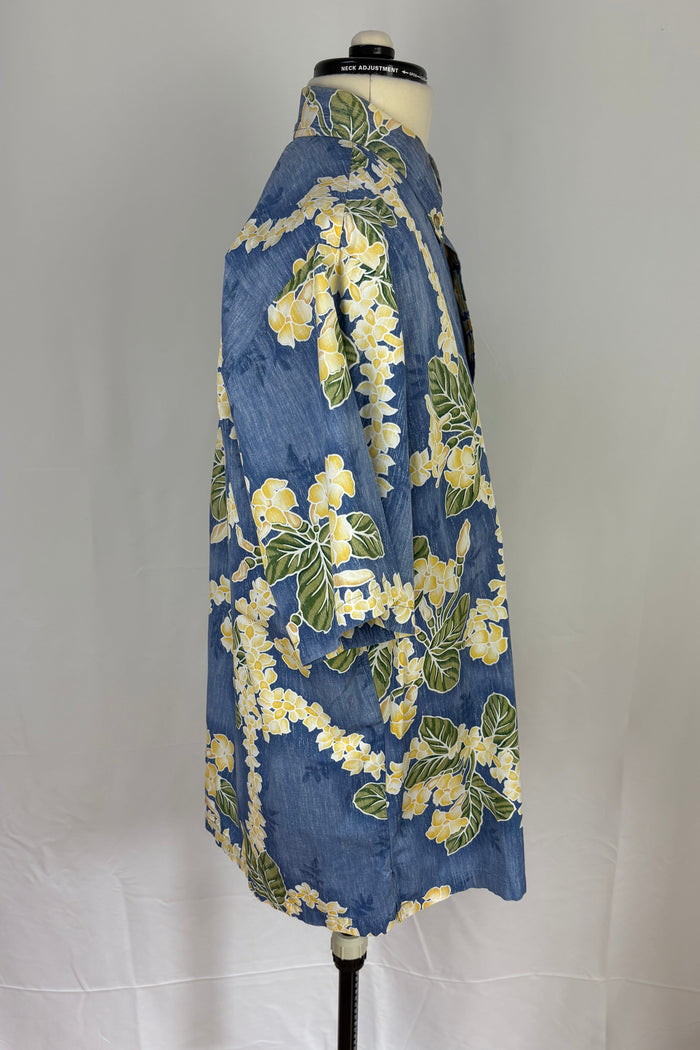 Kahala Blue Floral hawaiian shirt 1