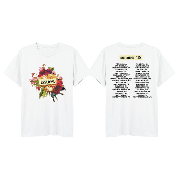 issues Flowers Warped Tour 2018 White T-Shirt