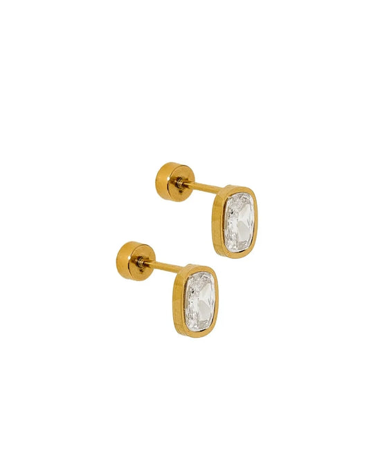 Kay Clear Gold | Screwback Stud Earrings