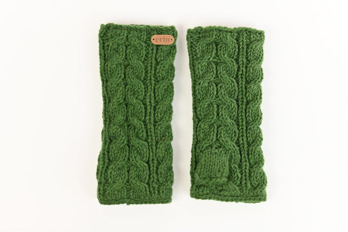 Knit Hand Warmers - Green