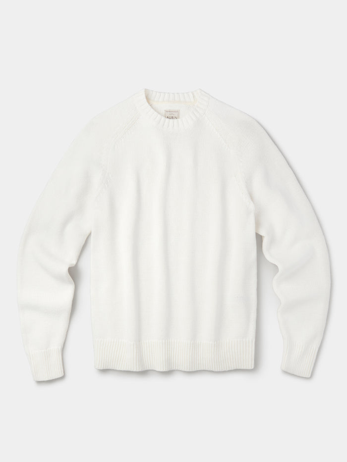 Aubin Ecru Lacey Cotton Linen Blend Crew Neck | Crew Neck