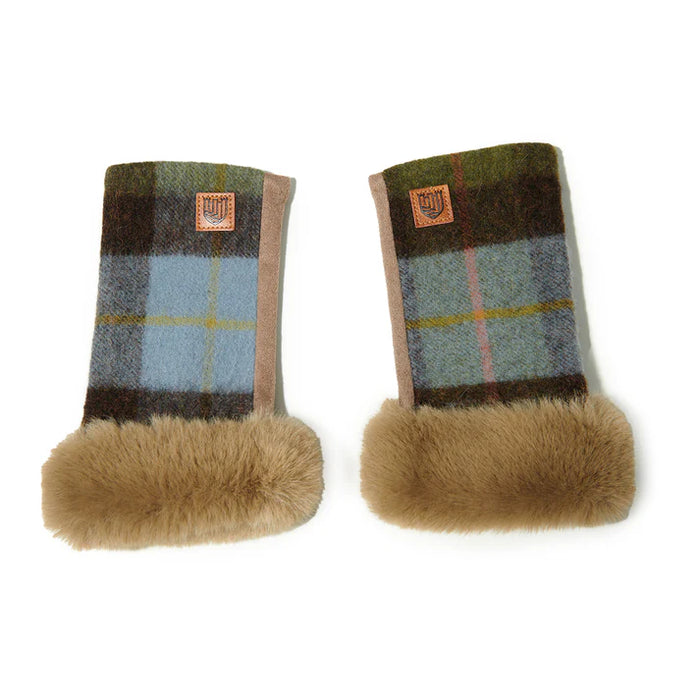 Lambswool Mitten - Chestnut and Blue Tartan