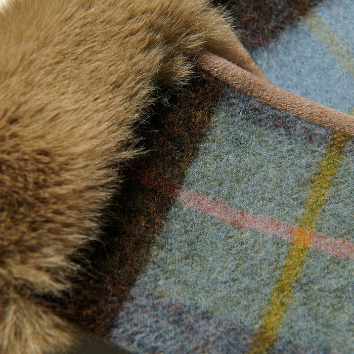 Lambswool Mitten - Chestnut and Blue Tartan