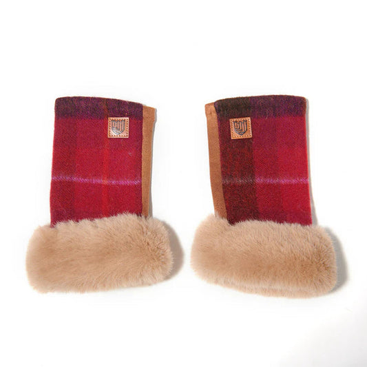 Lambswool Mitten - Fuchsia Tartan
