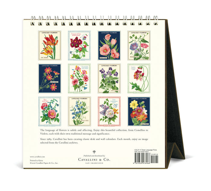Calendar with floral designs on a white background