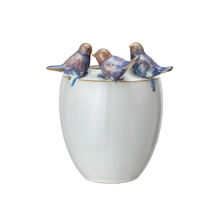 Large Birds Stoneware Planter