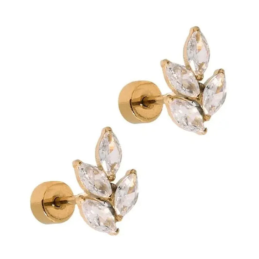 Laurel Gold | Screwback Stud Earrings
