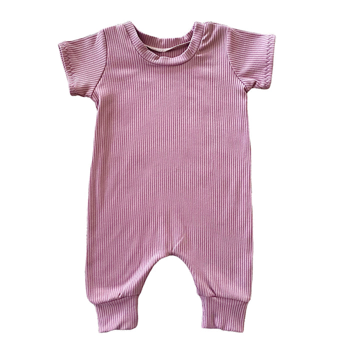 Lavender Ribbed Harem Romper