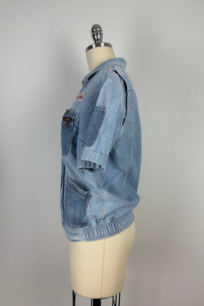 Lee Union Made Denim Workwear Short Sleeve Zip Up