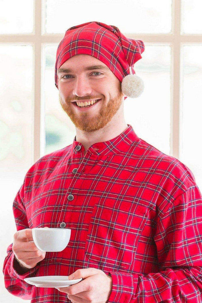 Lee Valley Cotton Flannel Nightcap - Red Tartan