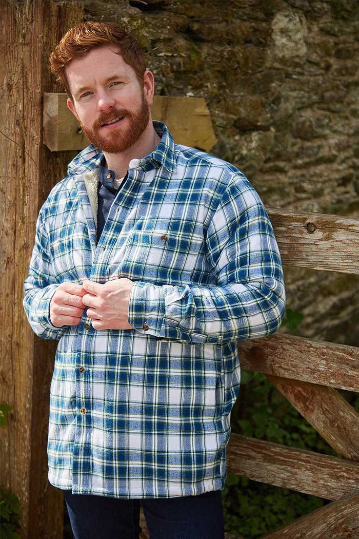 Lee Valley Flannel Fleece Lined Shirt - Douglas Blue Tartan