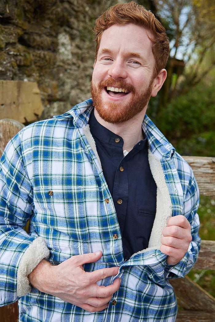 Lee Valley Flannel Fleece Lined Shirt - Douglas Blue Tartan