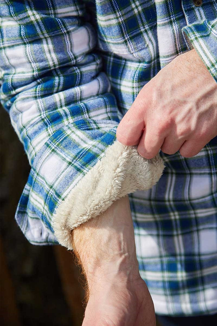 Lee Valley Flannel Fleece Lined Shirt - Douglas Blue Tartan