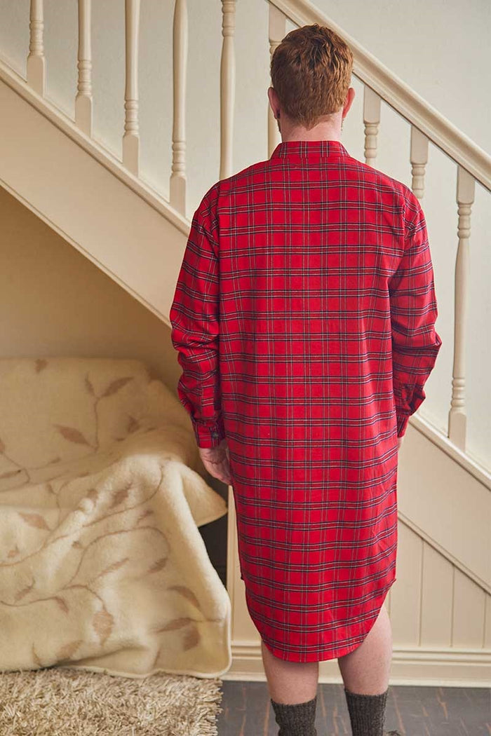 Lee Valley Flannel Nightshirt - Red Tartan