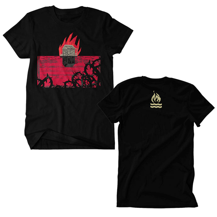 hot water music Light It Up Black T-Shirt front and back