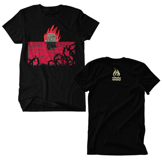 hot water music Light It Up Black T-Shirt front and back