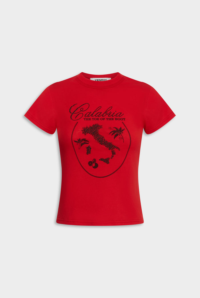 Lightweight Cotton Baby Tee - Red/Toe Of The Boot