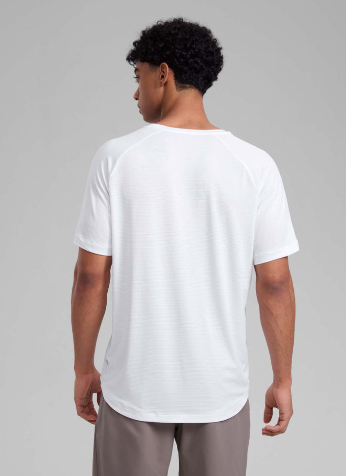 CRZ YOGA Men's Running Classic Fit Shirts Lightweight Short Sleeves White