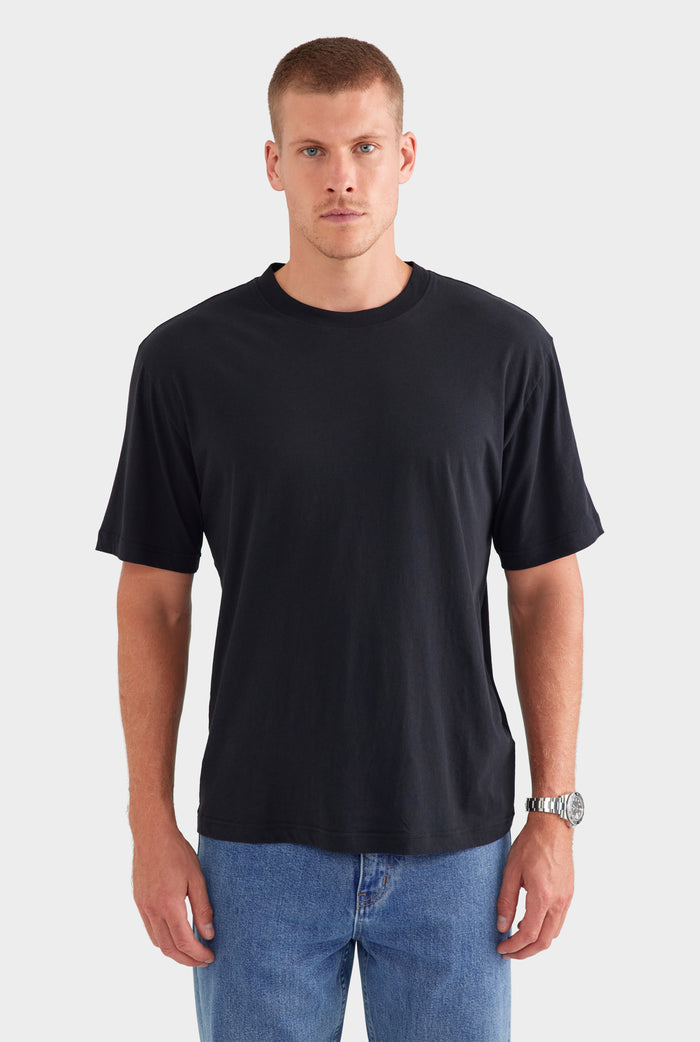 Lightweight Standard Cotton T Shirt - Black