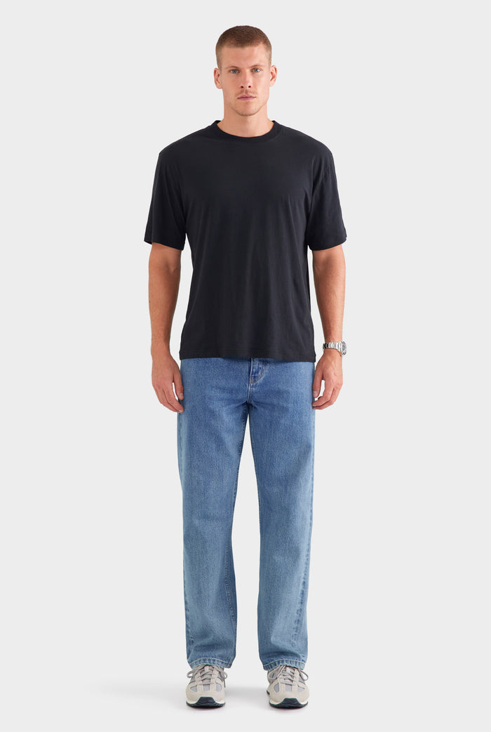 Lightweight Standard Cotton T Shirt - Black