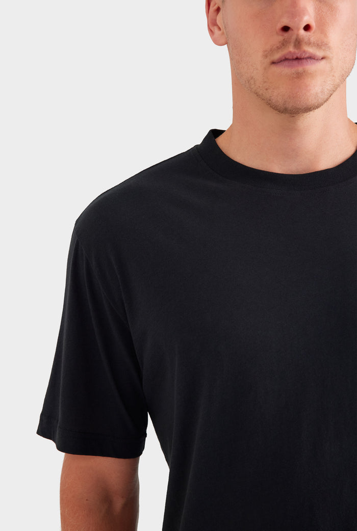 Lightweight Standard Cotton T Shirt - Black