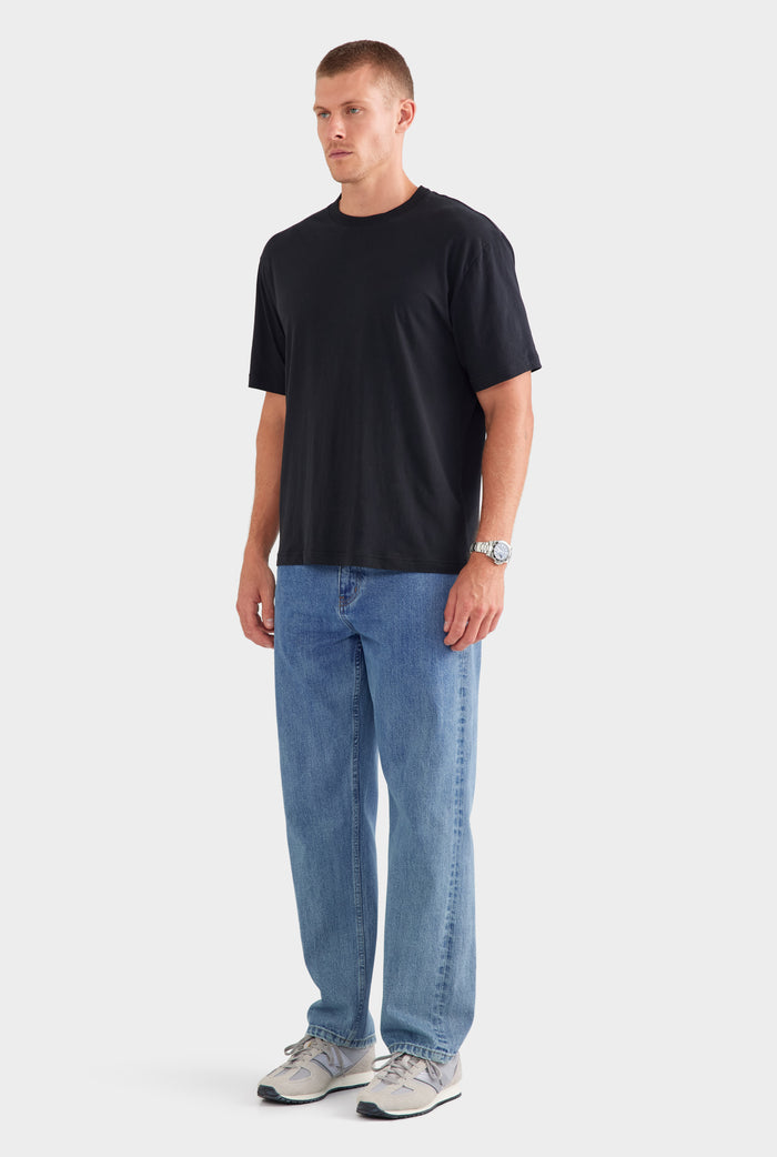 Lightweight Standard Cotton T Shirt - Black