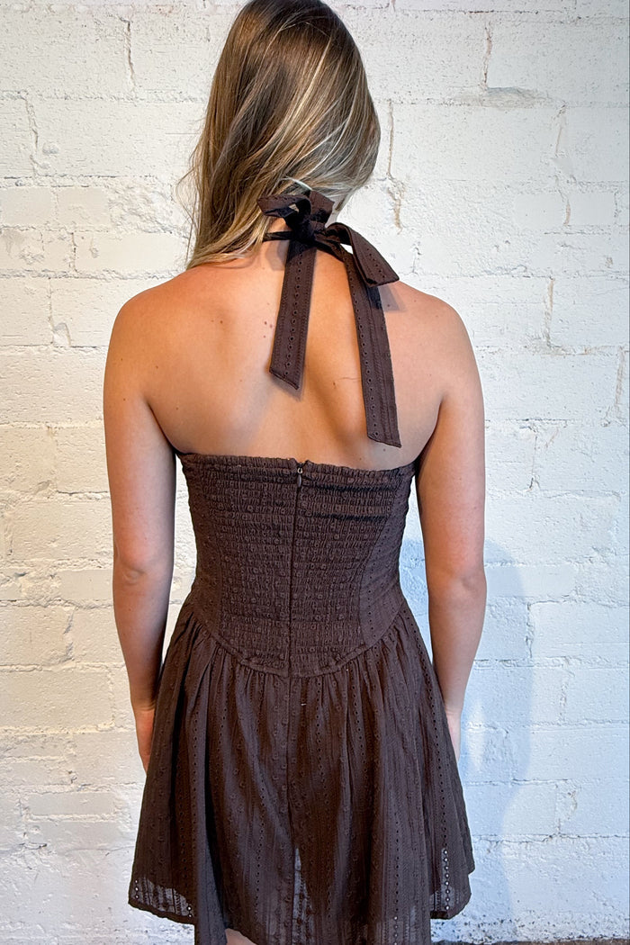 Lily Lane Dress Brown Back, adeline boutique, dallas boutique, boutique