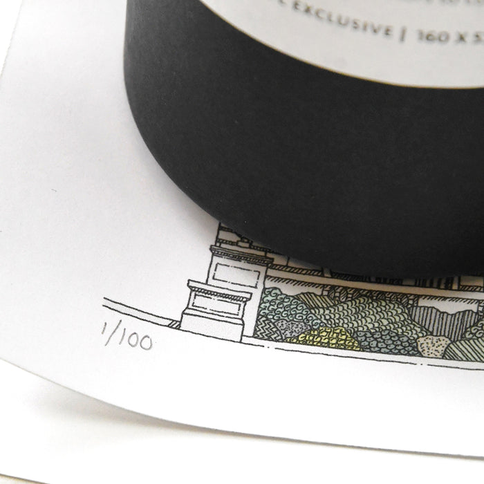 Close-up of the architectural drawing showing it being numbered.