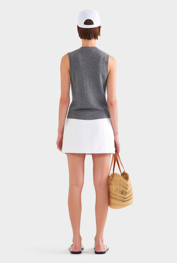 Linen Mini Skirt - White