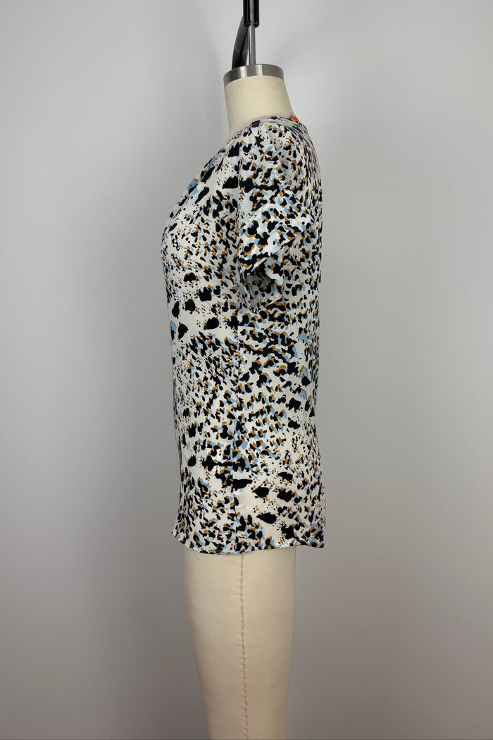 Lisa Ho Abstract Animal Print Silk Top