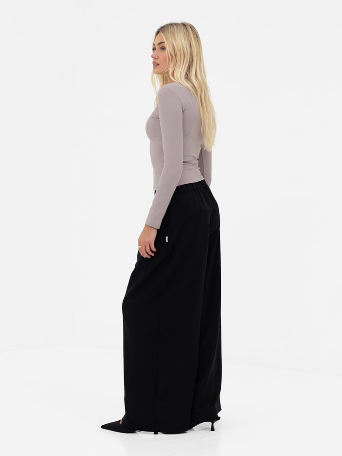 Lucia Long Sleeve Top - Pebble