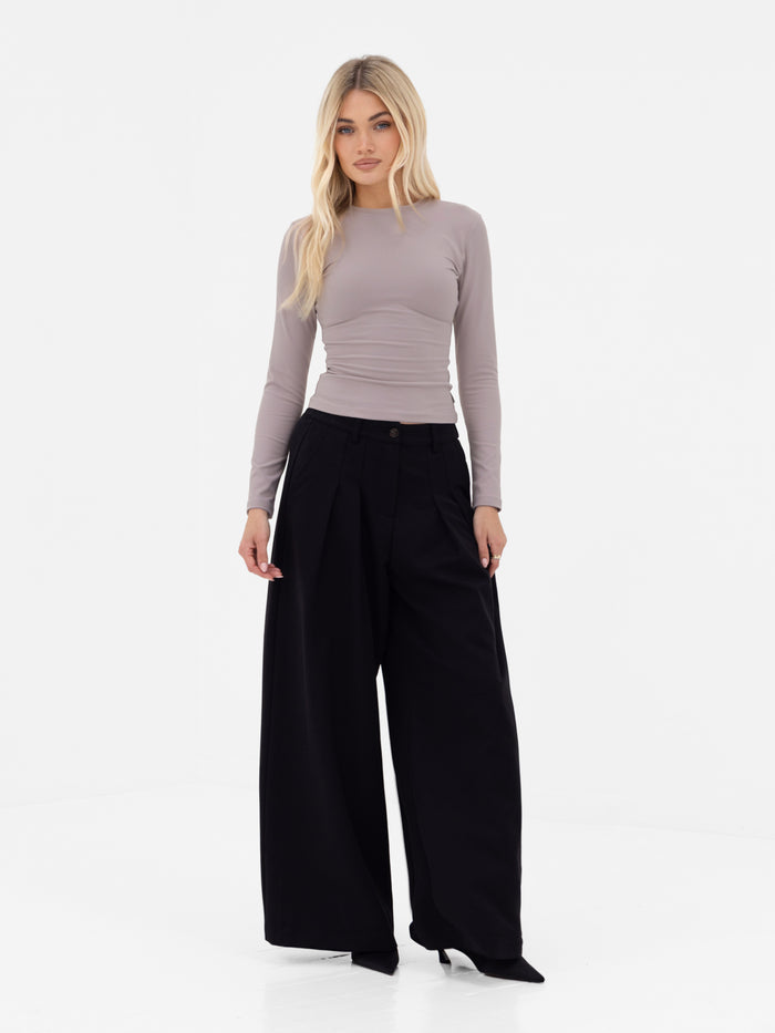 Lucia Long Sleeve Top - Pebble