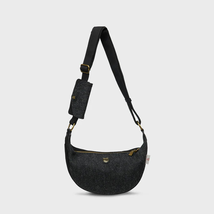 Luna Bag - Black Herringbone