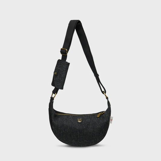 Luna Bag - Black Herringbone