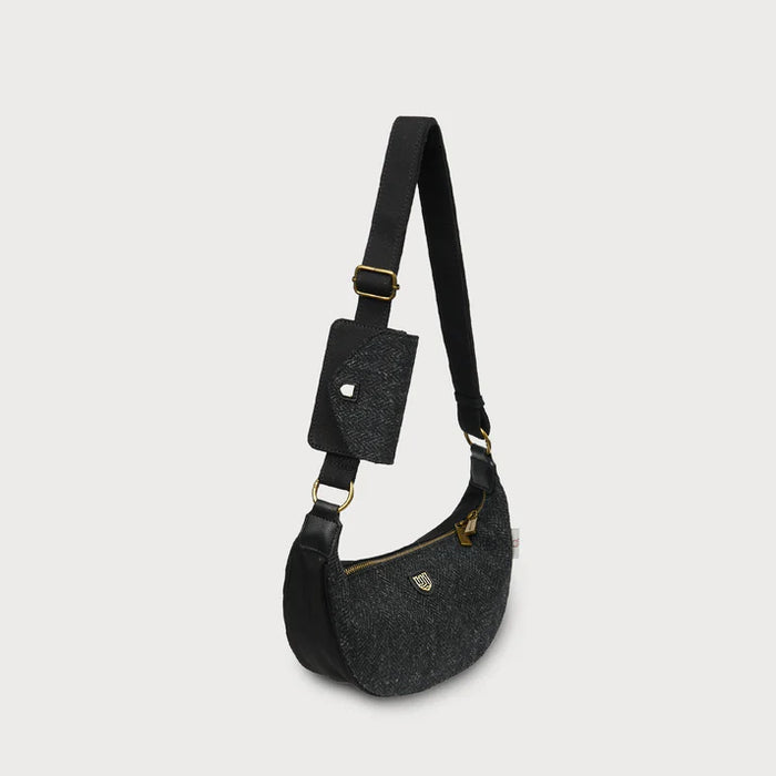 Luna Bag - Black Herringbone