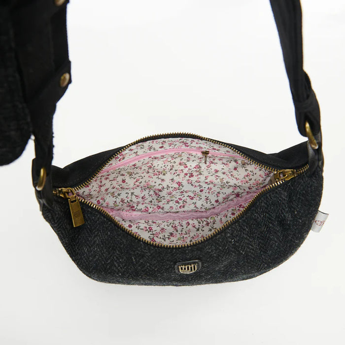 Luna Bag - Black Herringbone