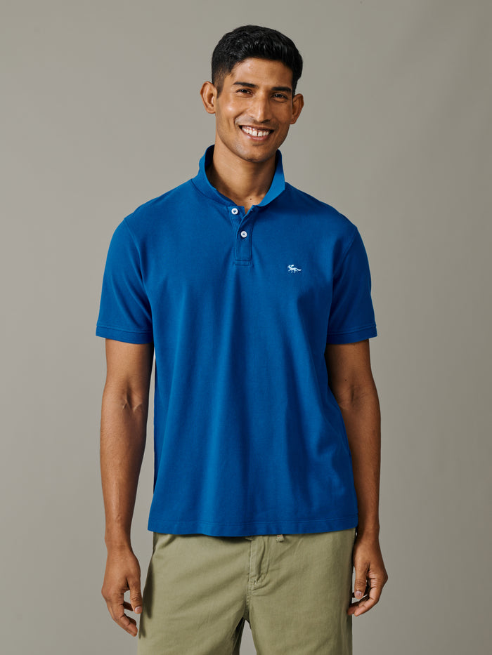 Aubin Cobalt Lusby Pique Polo | Polo Shirts