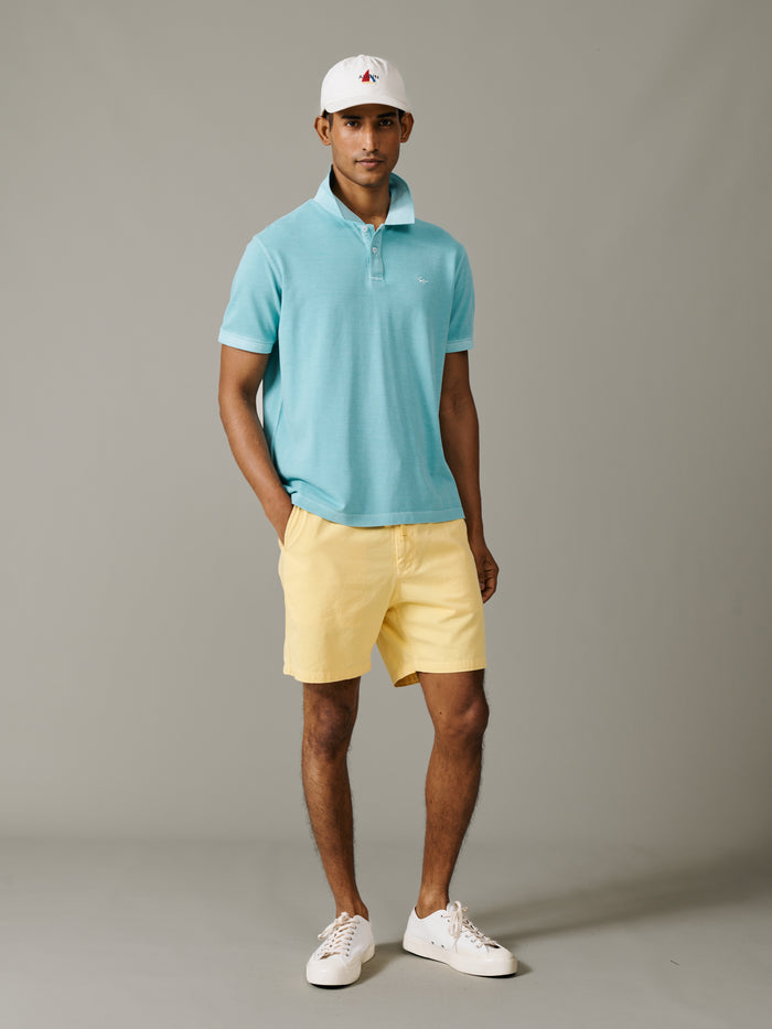Aubin Washed Mint Lusby Pique Polo | Polo Shirts
