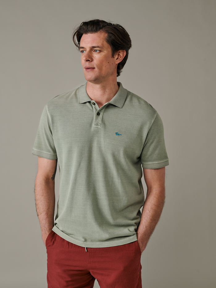Aubin Khaki Lusby Pique Polo | Polo Shirts